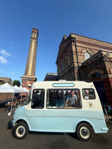 duck egg blue vintage ice cream van